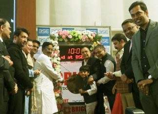 Starry celebrations for bell ringing & listing ceremony of Bright Outdoor Media at BSE
