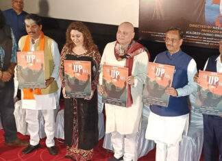 Manoj Joshi and Manjari Fadnis promotes their Hindi film ‘The UP Files’ in Lucknow